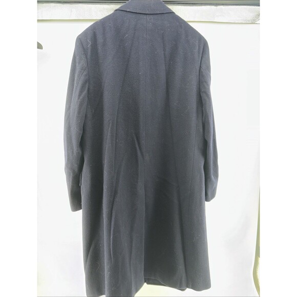 Vintage “Man In Wool” Pure Wool Deep Navy Blue Topcoat XL  46x42 - Picture 8 of 8